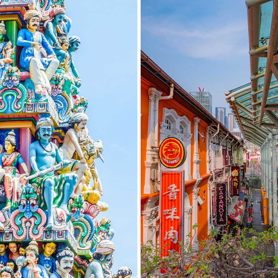 Singapore China Town and Hindu Temple