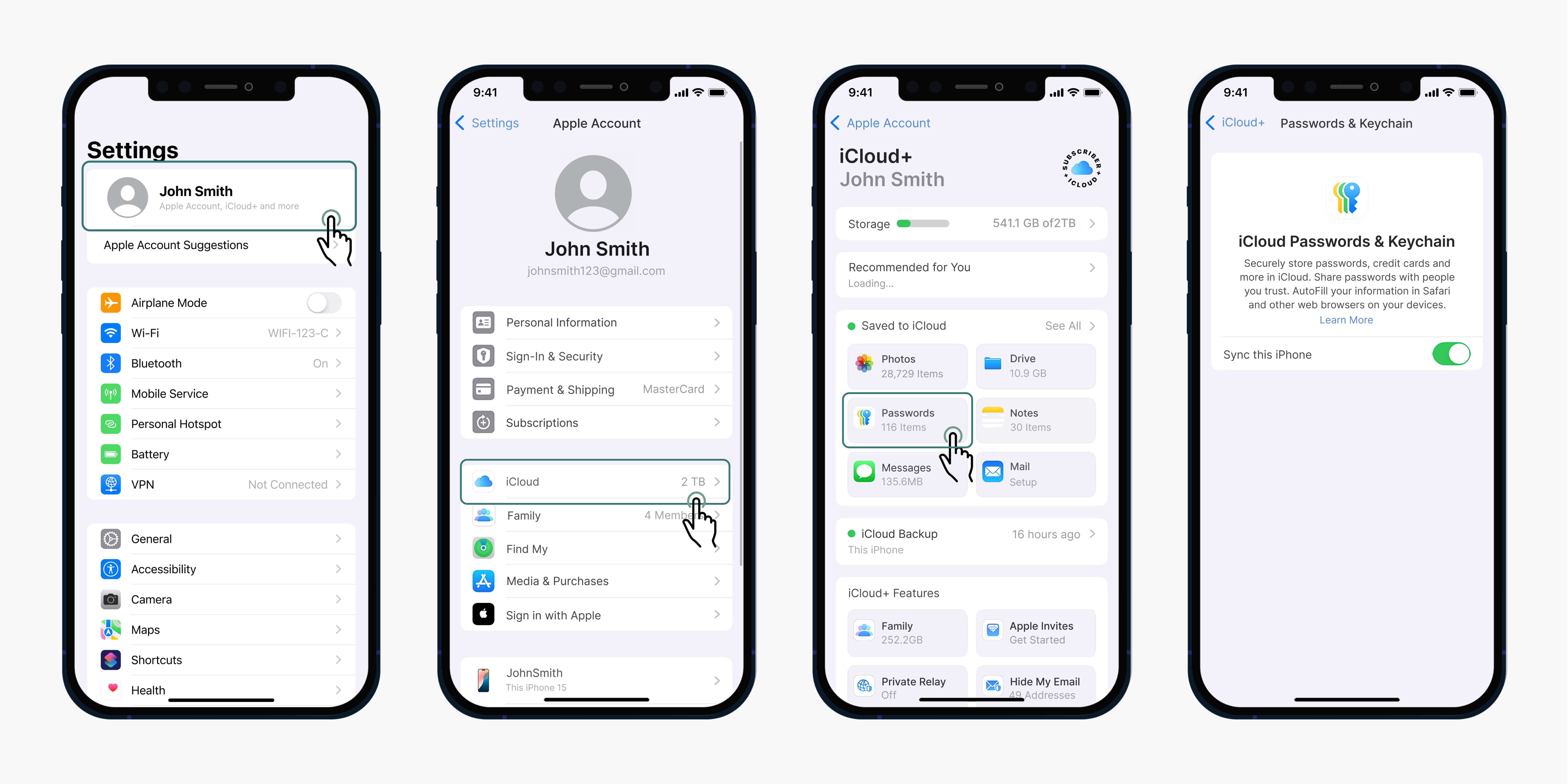 Password manager is synced across devices