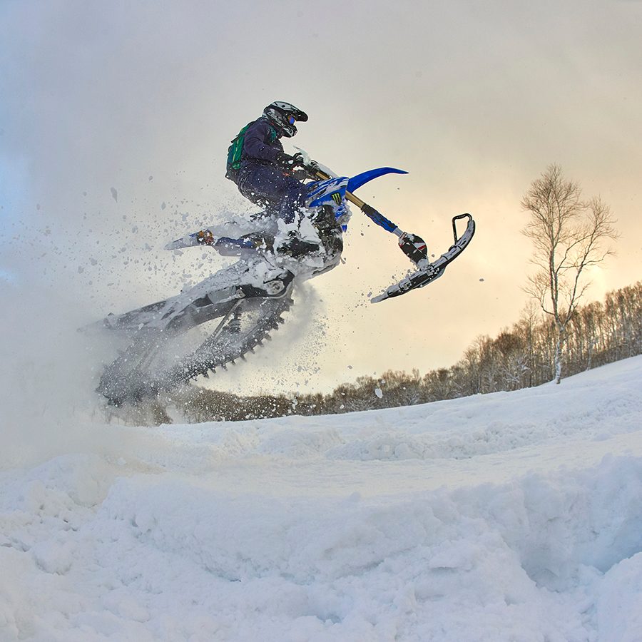 A man playing winter sports