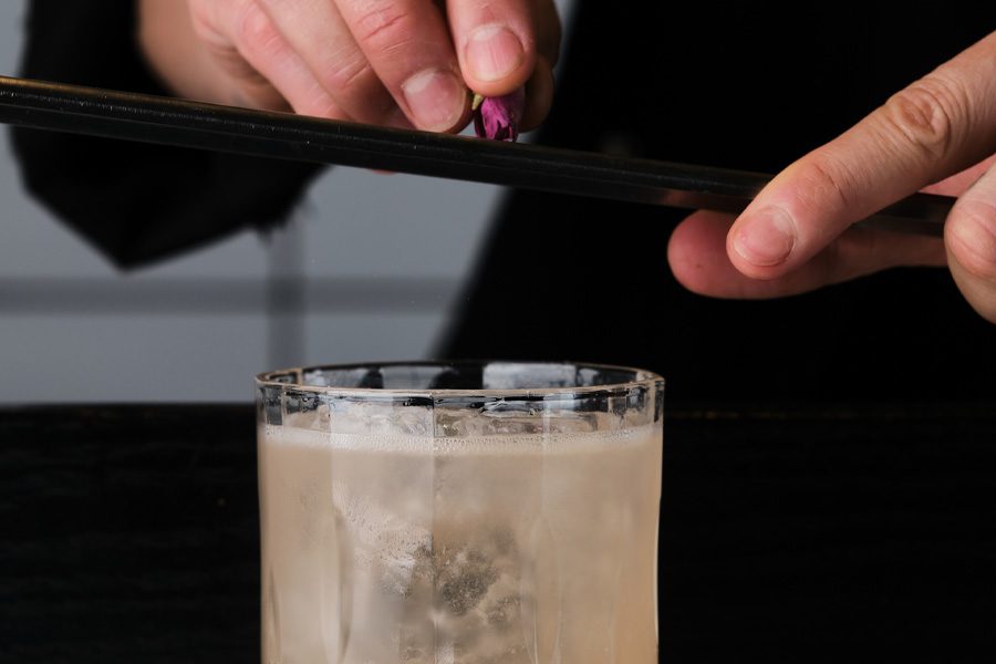 Ezra Star making a cocktail at Mostly Harmless, Hong Kong