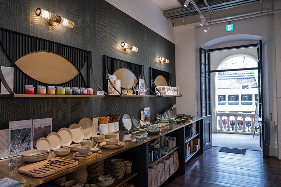 Photos of the interior of the Loveramics store