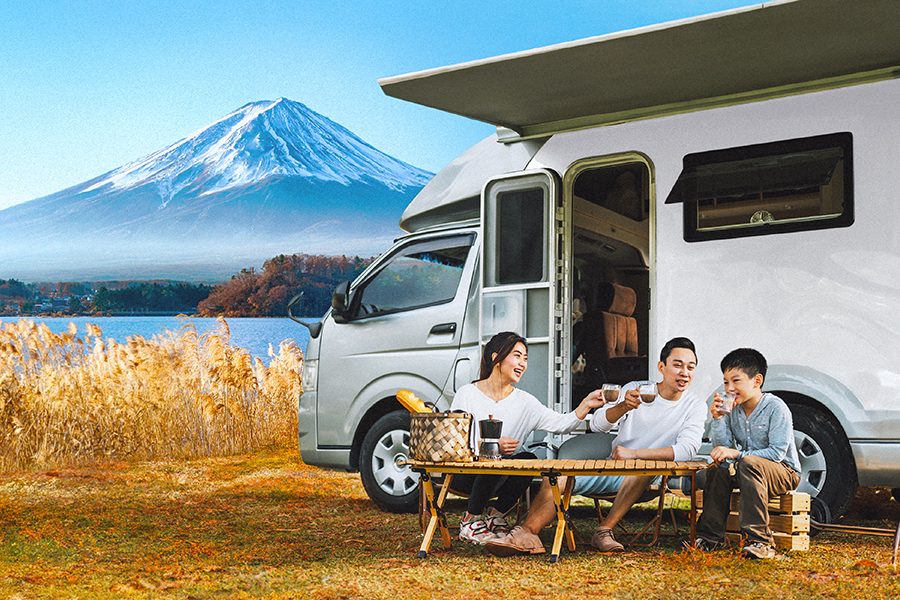 Family trip at Mount Fuji