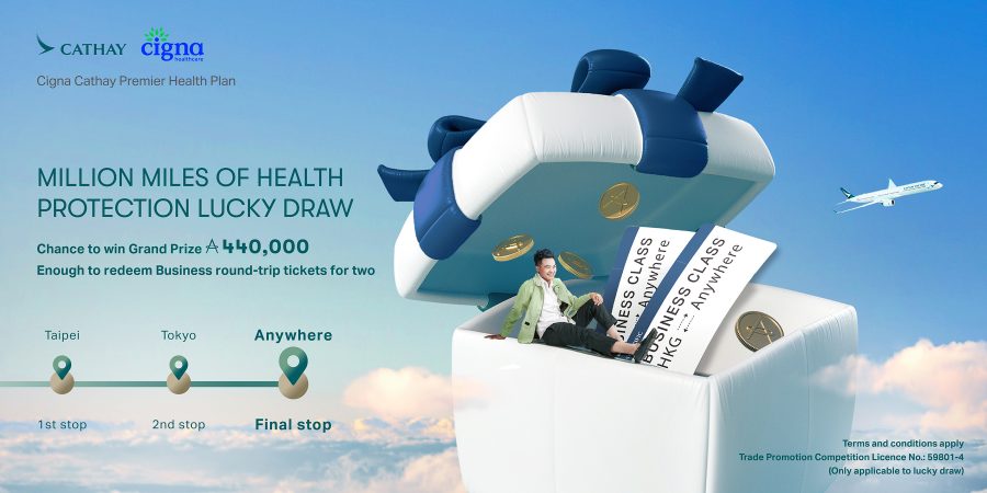 Million Miles of Health Protection Lucky Draw. 3 rounds of lucky draw in total. Chance to win Grand Prize of 440,000 miles, enough to redeem Business round-trip tickets for two to anywhere. The registration of the first 2 rounds were closed, the grand prize of the previous round is enough to redeem tickets to Taipei and Tokyo respectively. Terms and conditions apply. Trade Promotion Competition Licence No.: 59801-4 (Only applicable to lucky draw)