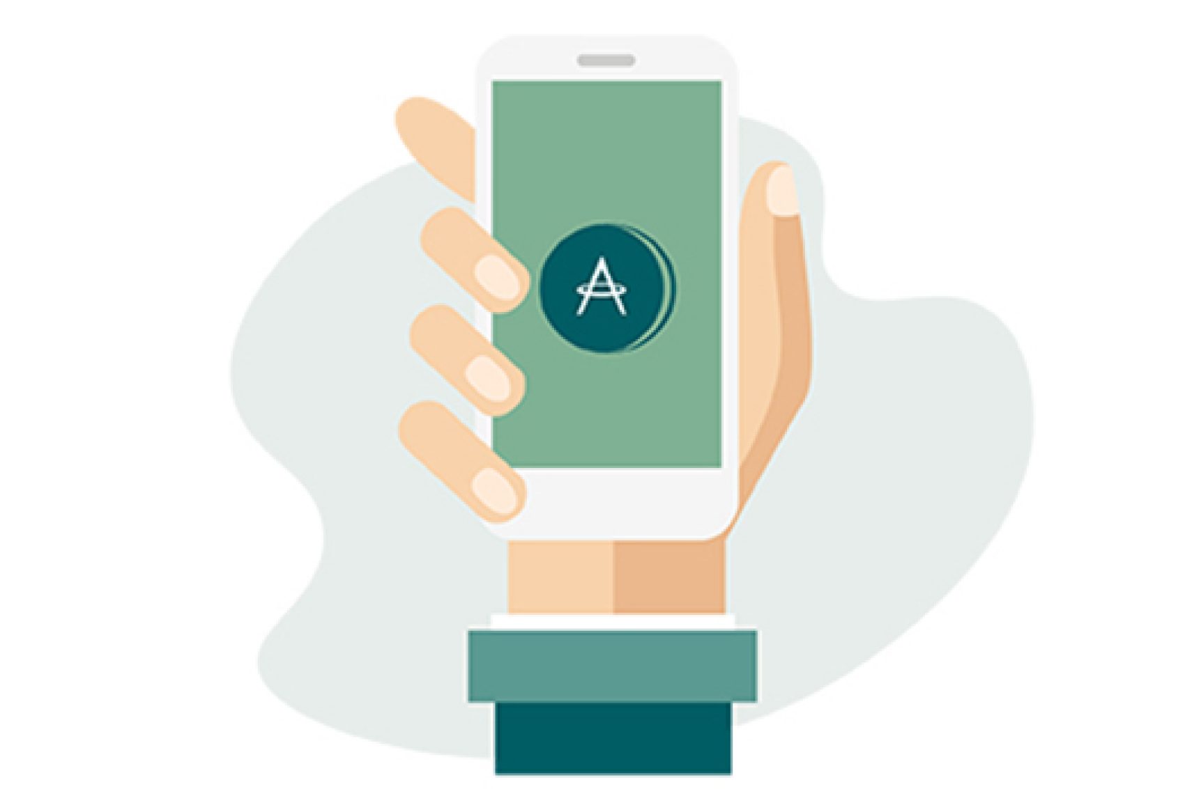 Someone holding a smartphone with Asia Miles icon on the screen