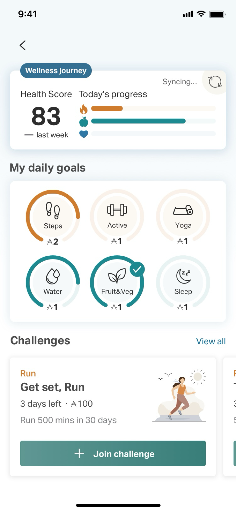 wellness journey dashboard