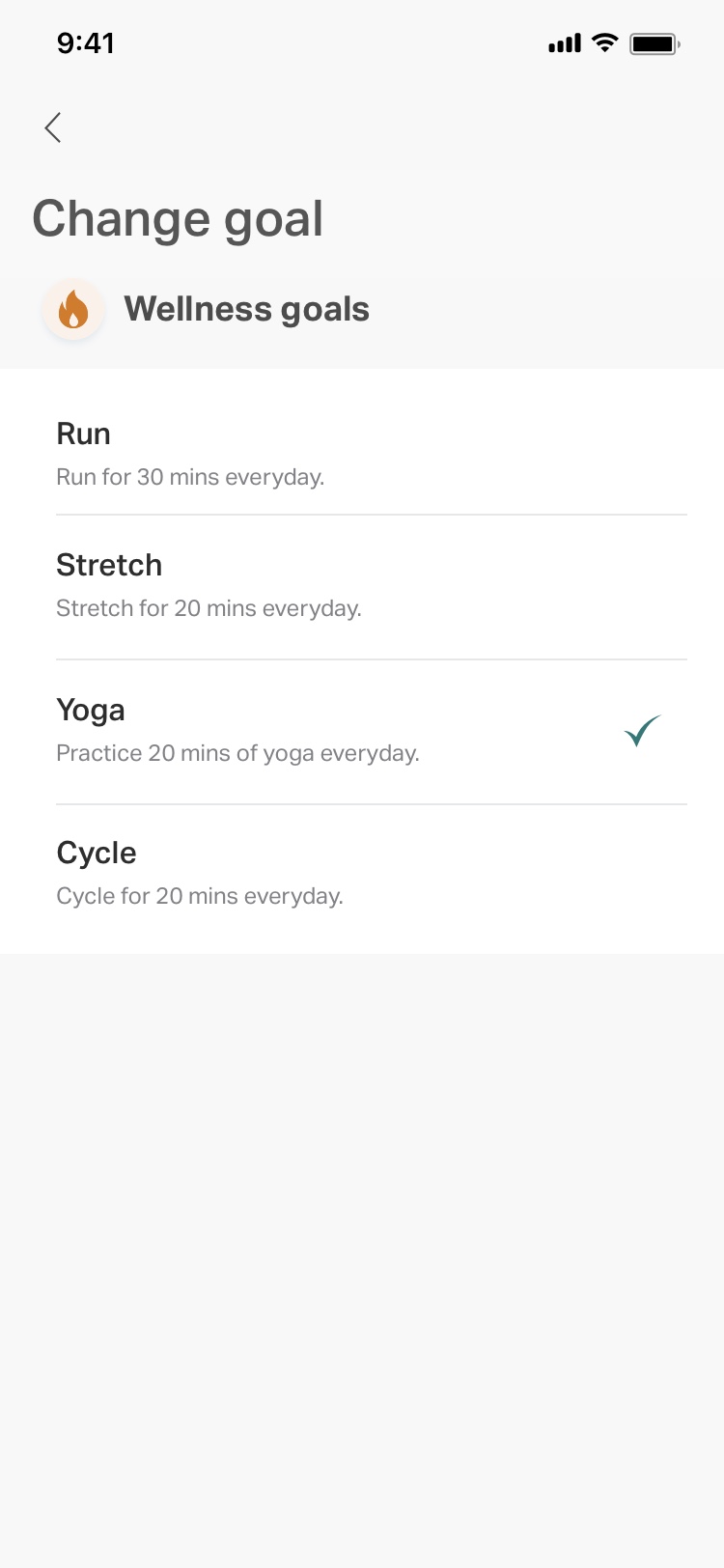 Choose a new daily goal to switch things up