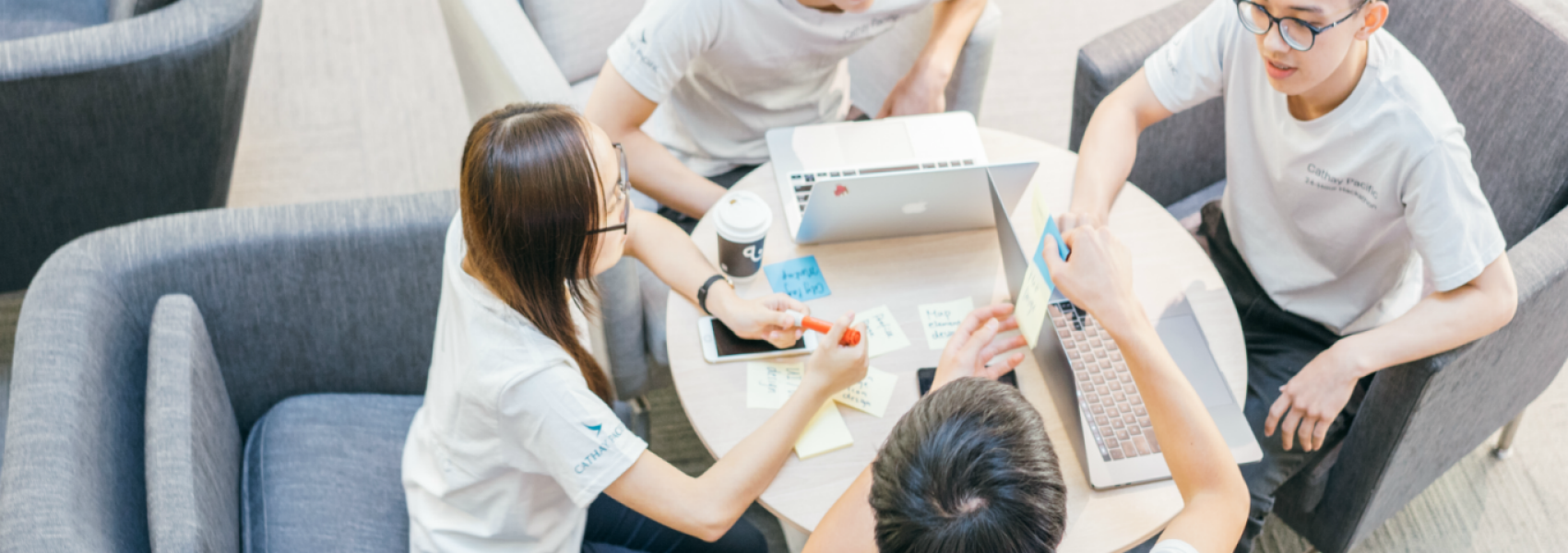 Group working together at round table