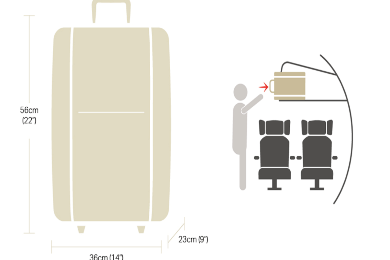 stroller hand luggage size